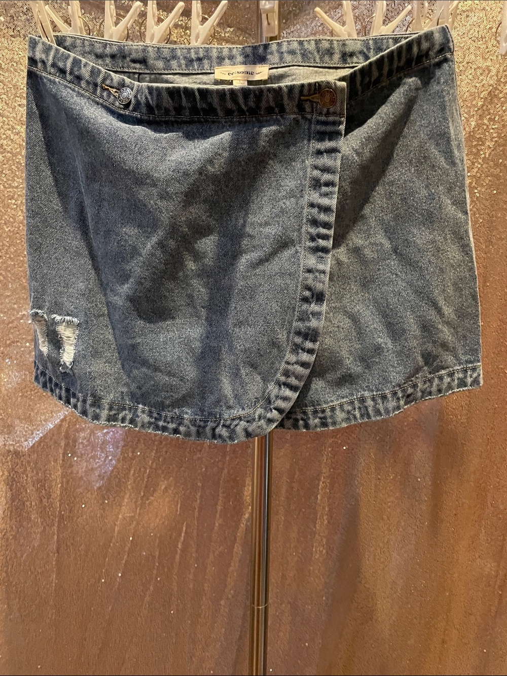 ee some denim wrap skirt NWT